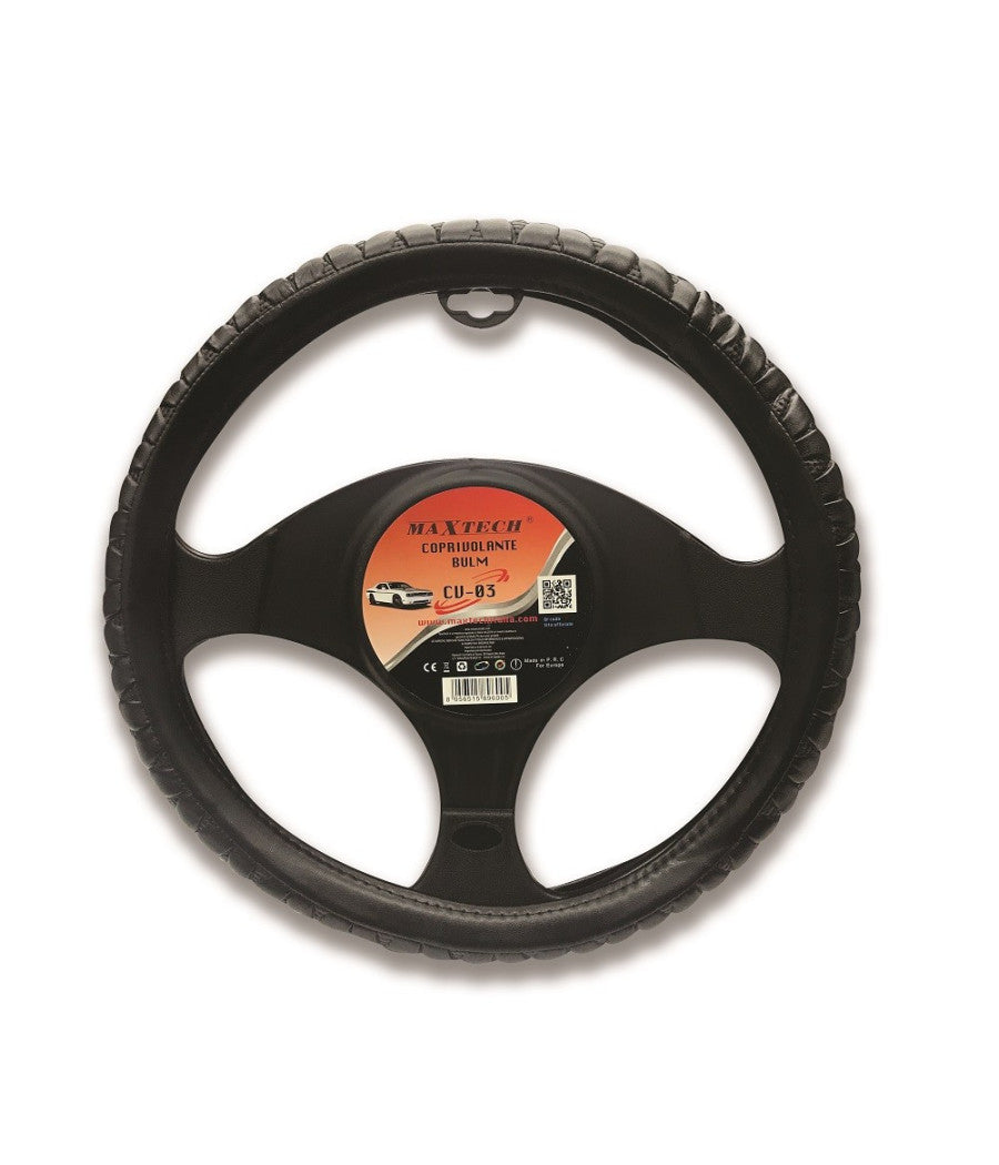Coprivolante Sterzo Con Fodera Universale Bulm Per Auto Interno Maxtech Cv-03         