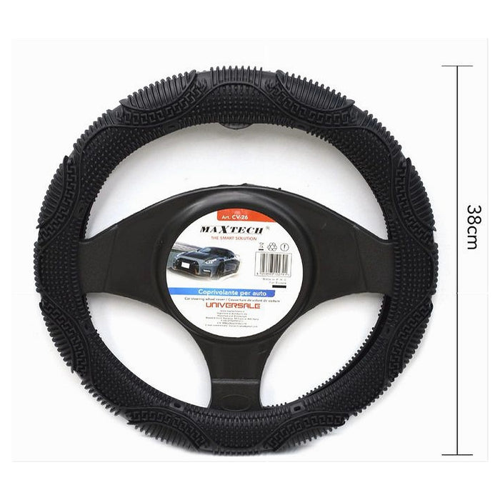 Coprivolante Universale Auto Copertura Fodera Sterzo 38cm Antiscivolo Nero Cv-26         