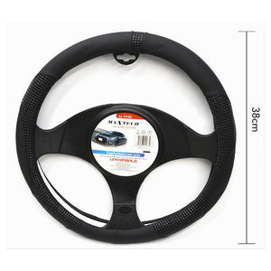 Coprivolante Universale Auto Fodera Protezione Sterzo 38cm Nero Con Rilievi Cv-20         