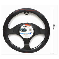 Coprivolante Universale Per Auto Fodera Sterzo 38cm Nero Rosso Con Rilievo Cv-18         