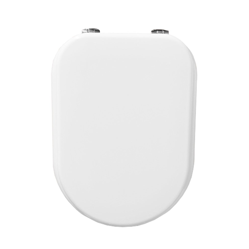 Copriwater Cesame Sintesi dedicato in legno rivestito bianco con cerniere