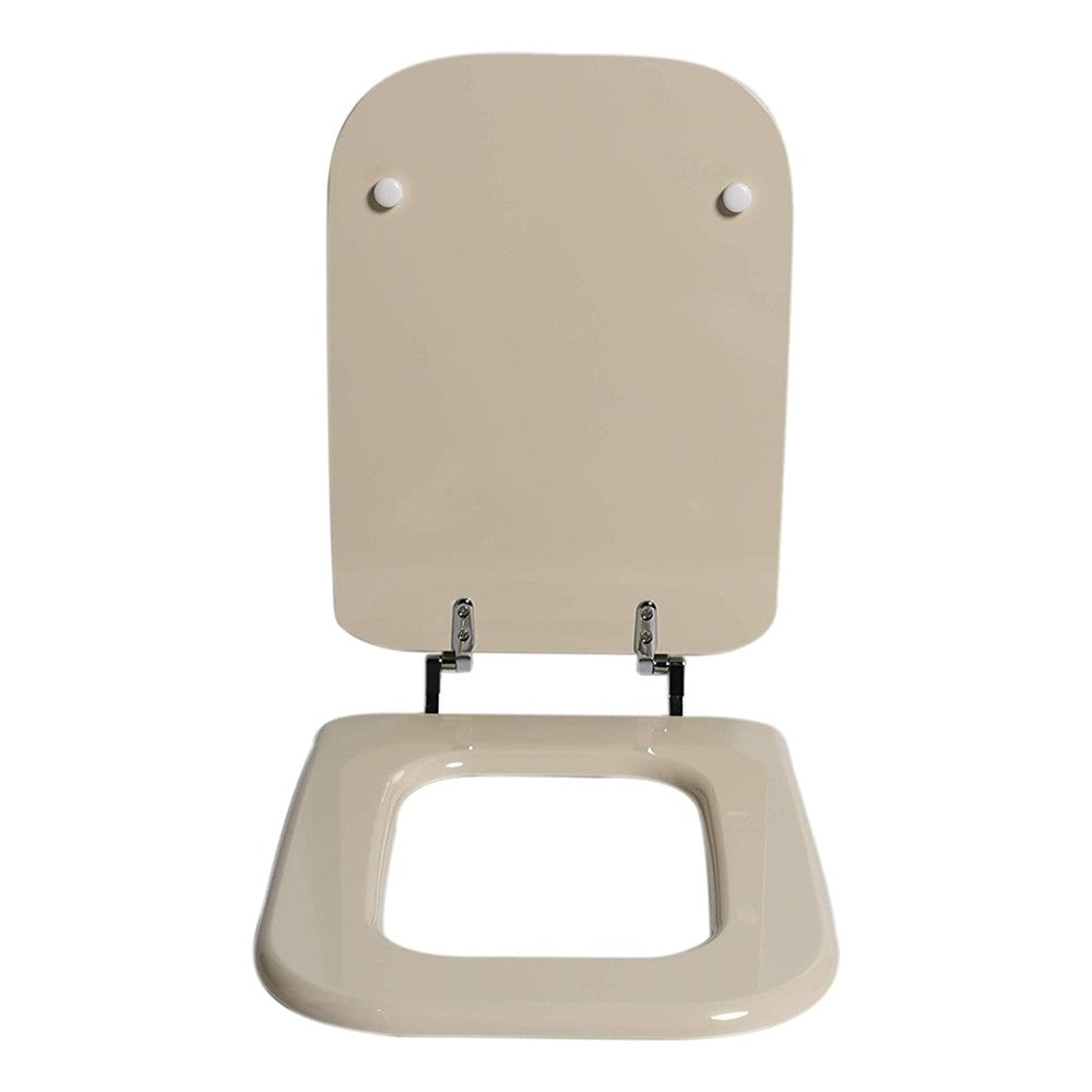 Copriwater champagne serie Conca Ideal Standard in legno rivestito con cerniere