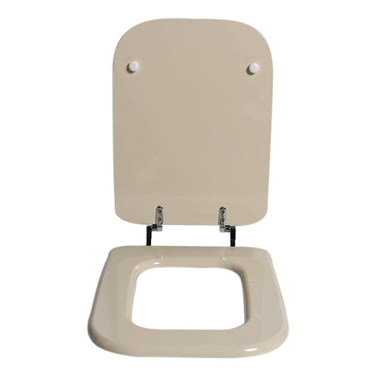 Copriwater champagne serie Conca Ideal Standard in legno rivestito con cerniere