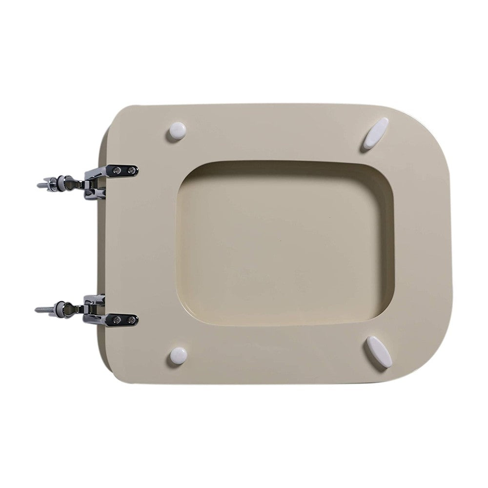 Copriwater champagne serie Conca Ideal Standard in legno rivestito con cerniere