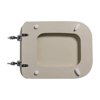 Copriwater champagne serie Conca Ideal Standard in legno rivestito con cerniere