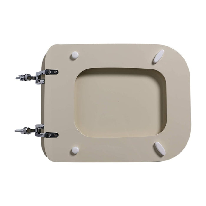 Copriwater champagne serie Conca Ideal Standard in legno rivestito con cerniere