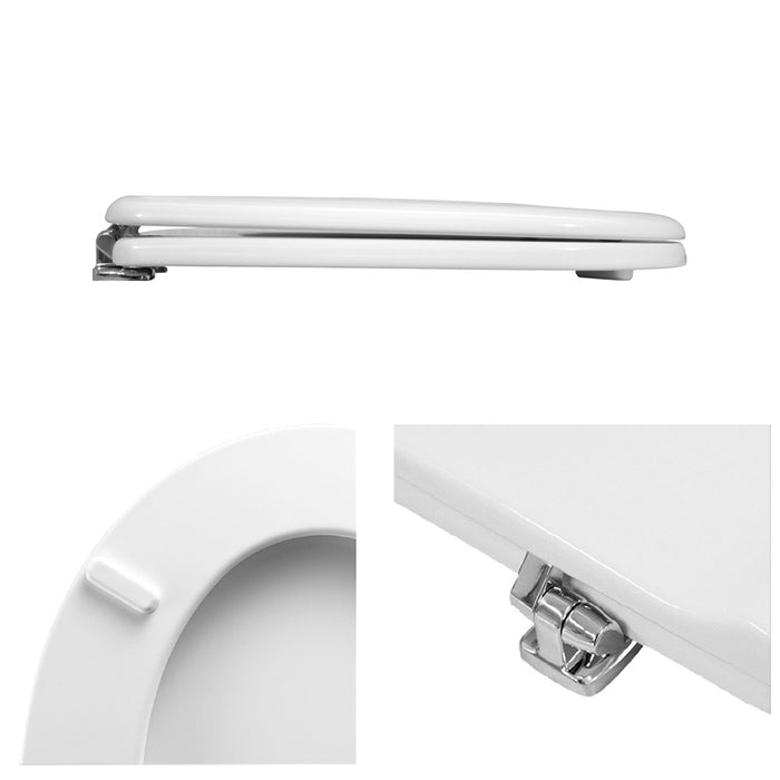 Copriwater Colibri 2 Bianco Pozzi Ginori in legno rivestito con cerniere