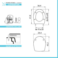 Copriwater Colibri 2 Bianco Pozzi Ginori in legno rivestito con cerniere