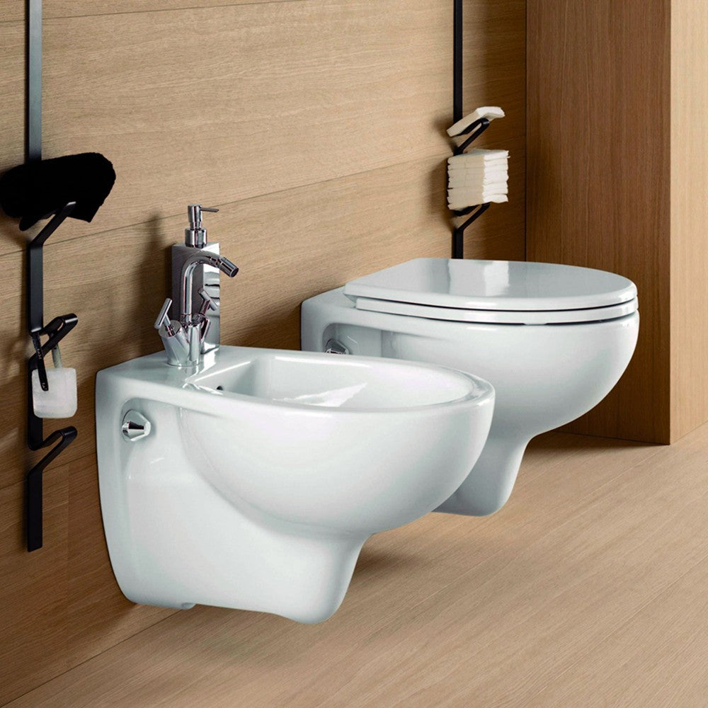 Copriwater Colibri 2 Bianco Pozzi Ginori in legno rivestito con cerniere