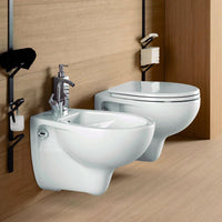 Copriwater Colibri 2 Bianco Pozzi Ginori in legno rivestito con cerniere