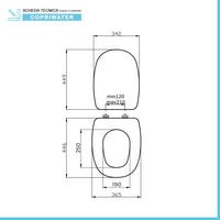 Copriwater compatibile Pozzi Ginori Square in MDF bianco