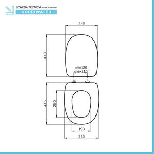 Copriwater compatibile Pozzi Ginori Square in MDF bianco
