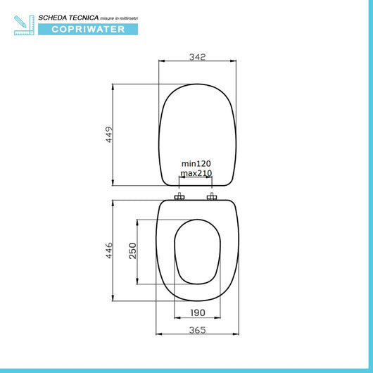 Copriwater compatibile Pozzi Ginori Square in MDF bianco