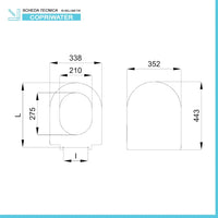 Copriwater compatibile Vitra serie Zentrum in termoindurente bianco