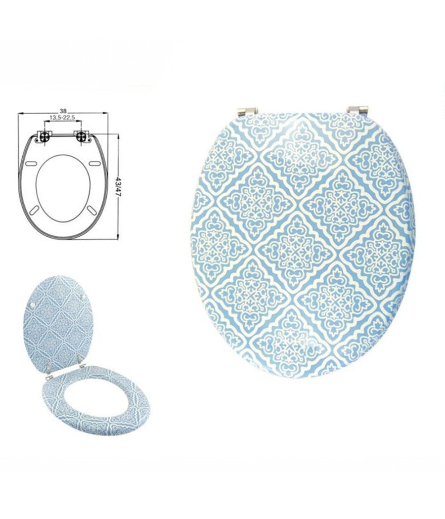 Copriwater Copri Sedile Wc Bagno Universale Cerniere Acciaio Con Maioliche 87097         