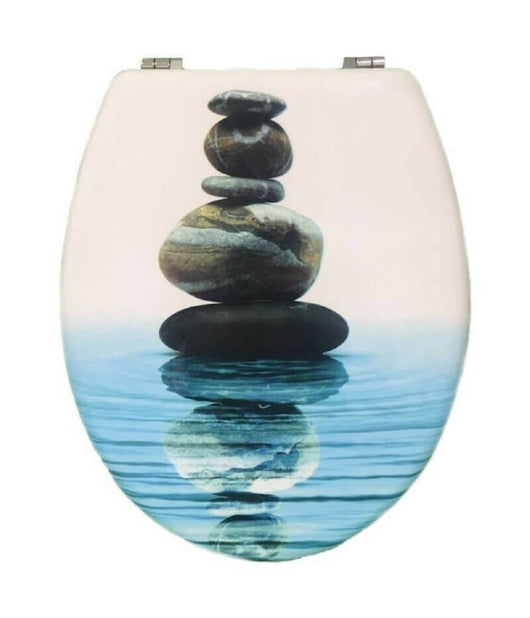 Copriwater Copri Sedile Wc Bagno Universale Cerniere Acciaio Sassi Mare 52964a         3,5