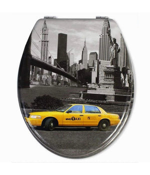 Copriwater Copri Sedile Wc Bagno Universale Cerniere Acciaio Taxi New York 52974a         3,5