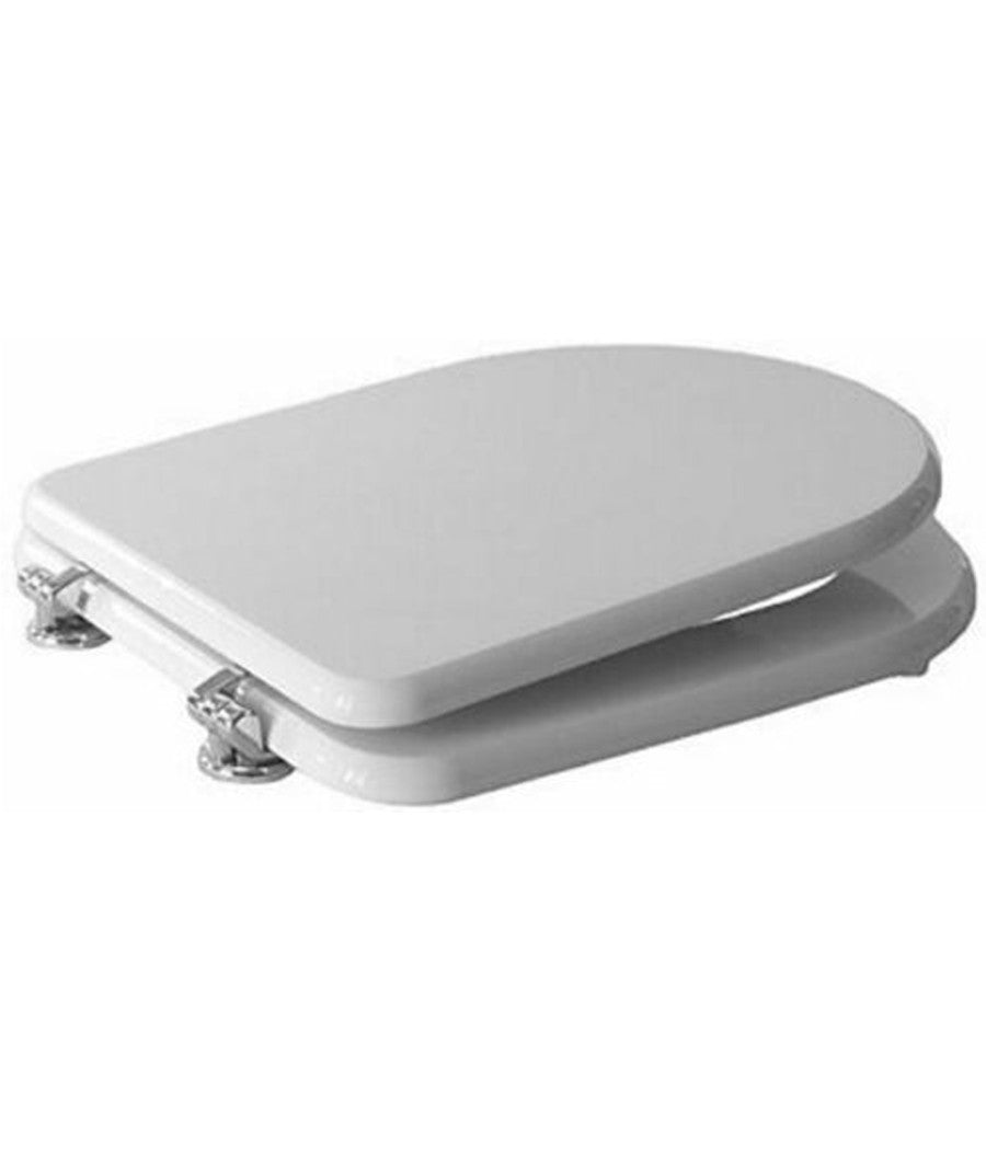 Copriwater Copri Water Sedile Wc Bagno Bianco Cerniere Acciaio Grande 50x37         