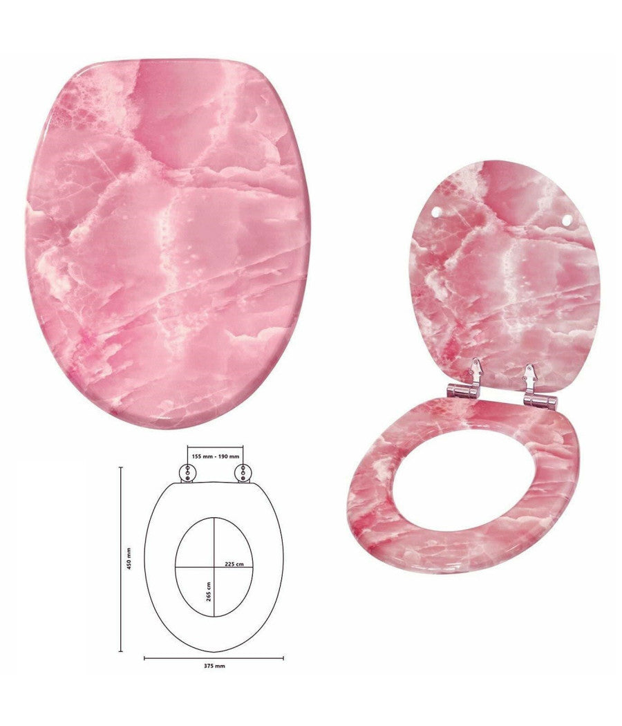 Copriwater Copri Water Sedile Wc Bagno Universale Cerniere Acciaio Marmo Ros         3,5