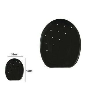 Copriwater Copri Water Sedile Wc Bagno Universale Mdf Nero Strass         3,5