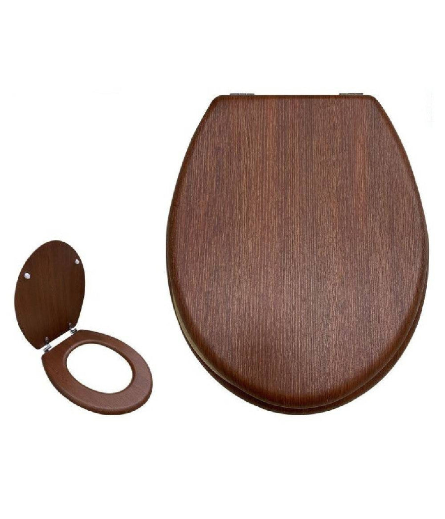 Copriwater Copri Wc Sedile Universale Bagno Legno Con Cerniere Resistente 52948a         3,5