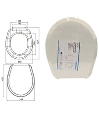 Copriwater Coprivaso Sedile Wc Tavoletta Bagno In Plastica Orhidea Bianco 87637         