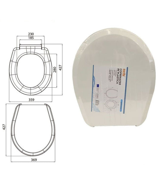 Copriwater Coprivaso Sedile Wc Tavoletta Bagno In Plastica Orhidea Bianco 87637         