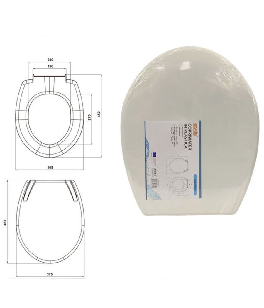 Copriwater Coprivaso Sedile Wc Water Bagno In Plastica Magnolia Bianco 87631         