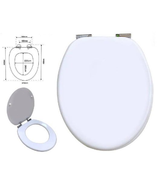 Copriwater Coprivaso Wc In Mdf Universale Bianco 45x49cm Cerniere Acciaio 69008         