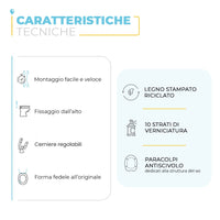 Copriwater dedicato per Serie Esedra Ideal Standard in legno bianco con cerniere