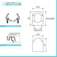 Copriwater dedicato per Serie Esedra Ideal Standard in legno bianco con cerniere