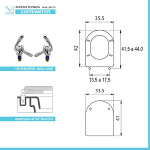 Copriwater dedicato per Serie Esedra Ideal Standard in legno bianco con cerniere