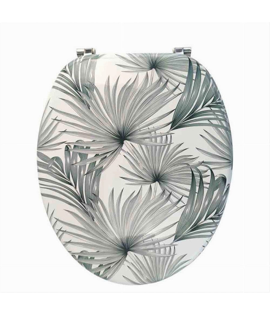 Copriwater In Legno Mdf Tavoletta Da Bagno Wc Con Stampa Tropicale Cerniere 87100         