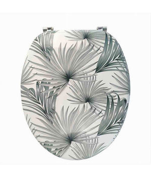 Copriwater In Legno Mdf Tavoletta Da Bagno Wc Con Stampa Tropicale Cerniere 87100         