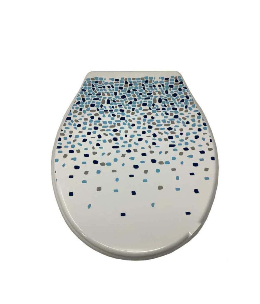 Trade Shop - Copriwater In Plastica Resistente Tavoletta Wc 44x36.5 Cm Fantasia Mosaico -        3,5