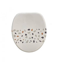 Copriwater Mdf Universale Stampa Fronte Retro Graniglia Bianco Multicolore 59124         3,5