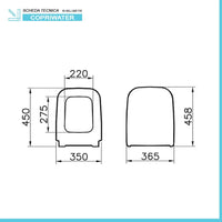 Copriwater originale Vitra serie Integra Square in termoindurente lucido