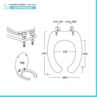 Copriwater per disabili e anziani con apertura frontale in legno mdf bianco
