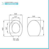 Copriwater per wc anziani in termoindurente bianco cerniere regolabili