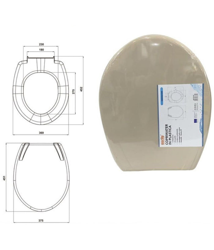 Copriwater Sedile Copri Wc Water Bagno In Plastica Coprivaso Magnolia Beige 87633         