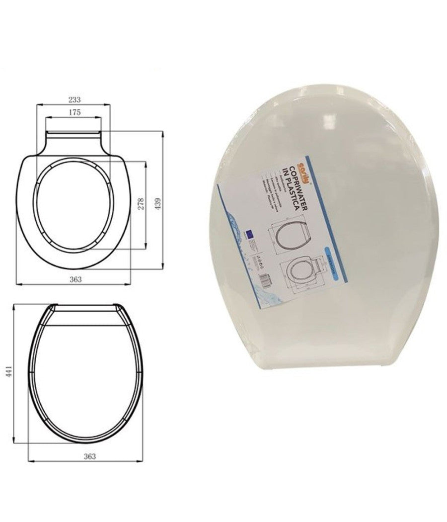 Copriwater Sedile Coprivaso Wc Bagno In Plastica Lotos Slim Design Bianco 87635         