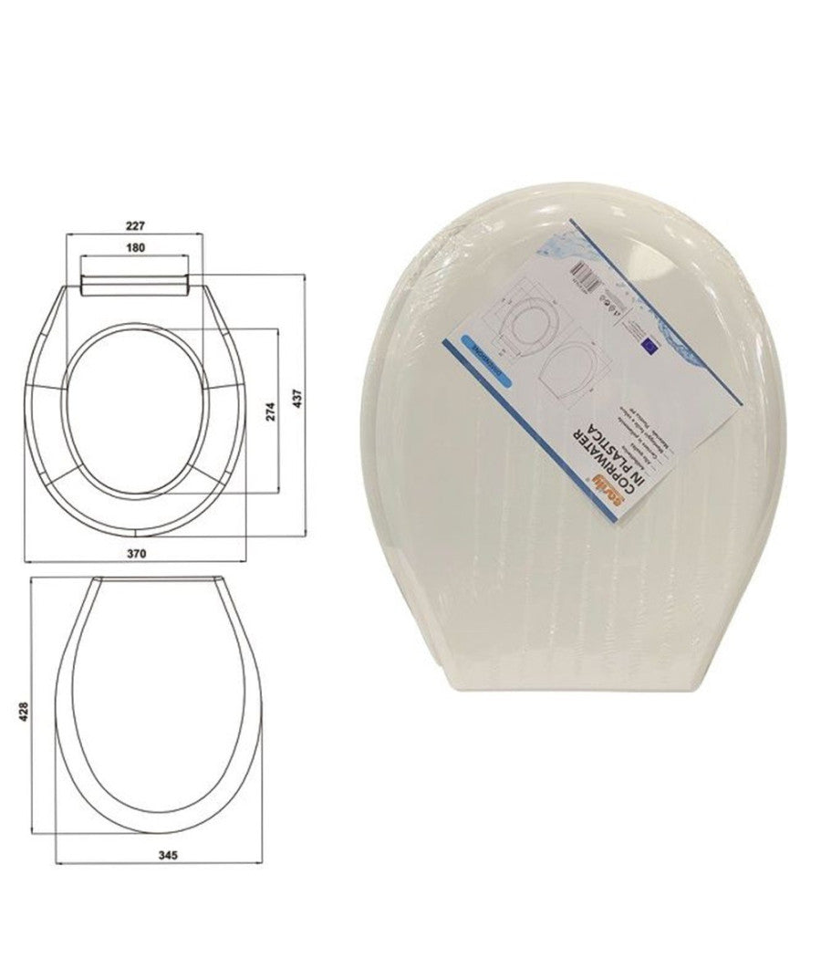 Copriwater Sedile Wc Coprivaso In Plastica Tavoletta Da Bagno Lilia Bianco 87639         