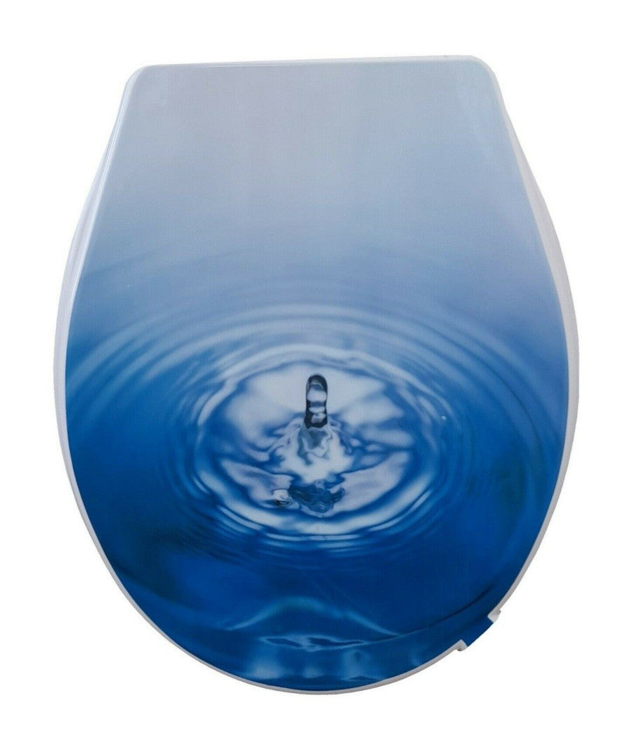 Copriwater Universale Bagno Copri Wc 44x36.5cm Morbido Fantasia Goccia D'acqua         3,5