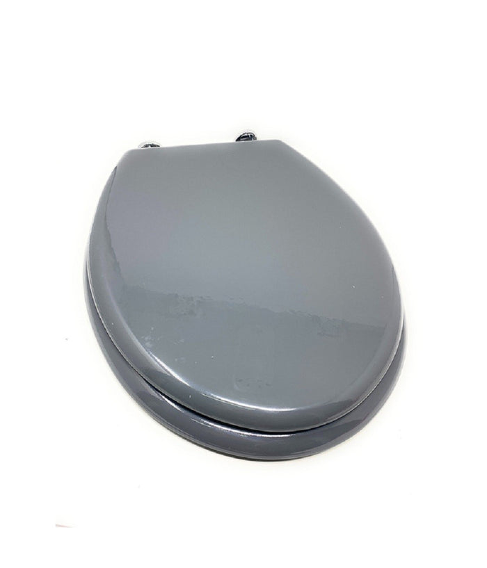 Trade Shop - Copriwater Universale Bagno Copri Wc In Legno Mdf Cerniere Acciaio Grigio 52985a -