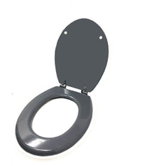 Trade Shop - Copriwater Universale Bagno Copri Wc In Legno Mdf Cerniere Acciaio Grigio 52985a -