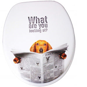 Trade Shop - Copriwater Universale Cagnolino Con Giornale  69003 Sedile Bagno Wc Water -        3,5