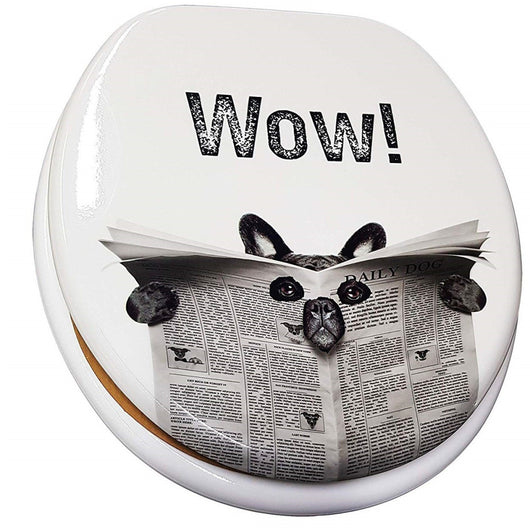 Trade Shop - Copriwater Universale Cagnolino Nero Giornale  69004 Tazza Bagno Wc Water -        3,5