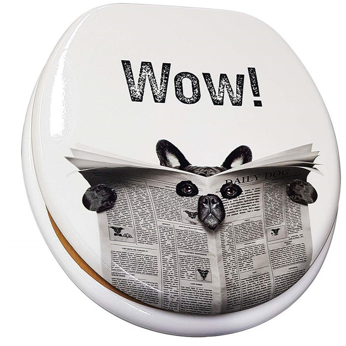 Trade Shop - Copriwater Universale Cagnolino Nero Giornale  69004 Tazza Bagno Wc Water -        3,5