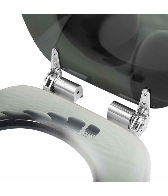 Copriwater Universale Con Stampa Pietre Zen Copri Tavoletta Wc Bagno Legno Mdf         3,5