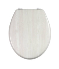 Copriwater Universale In Legno Mdf Resistente Con Stampa Legno Beige Cerniere Wc         3,5